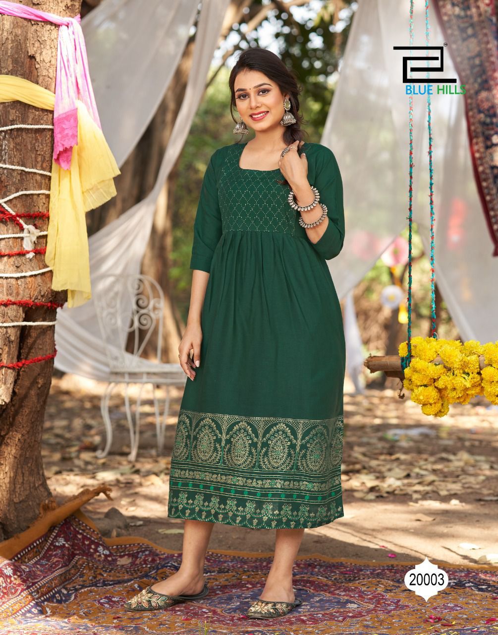 Blue Hills Trend 20 New Designer Regular Wear Rayon Printed Kurti Collection